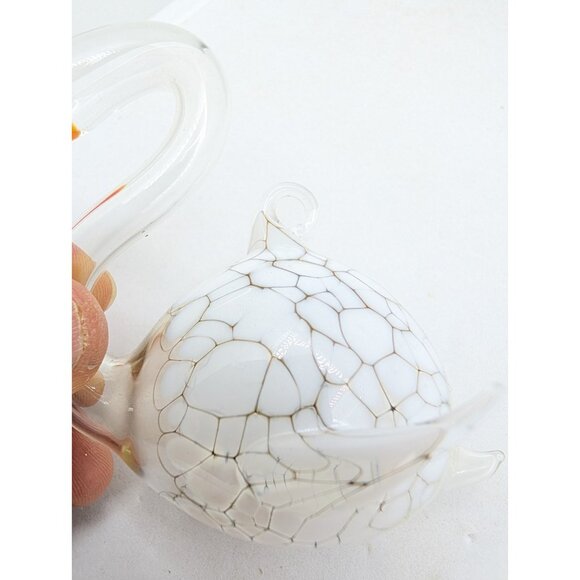 Vintage Ornament Swan Hand Blown Glass Hanging Christmas tree 4" - Picture 9 of 16